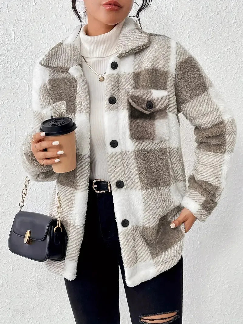 Martin | Elegant Check Fleece Jacket
