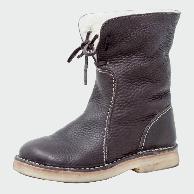 Warm Fur-Lined Leather Boots