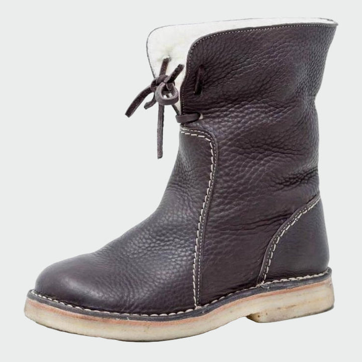 Warm Fur-Lined Leather Boots