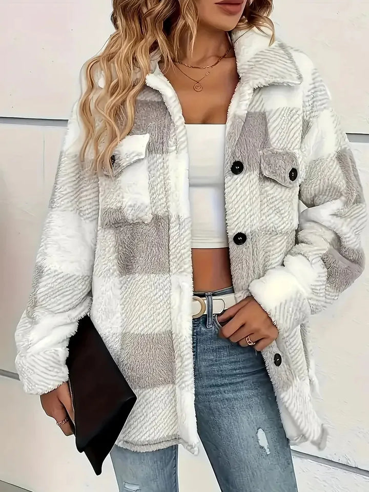 Martin | Elegant Check Fleece Jacket
