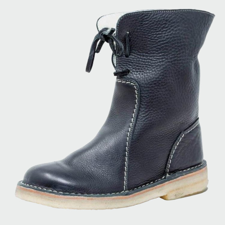 Warm Fur-Lined Leather Boots