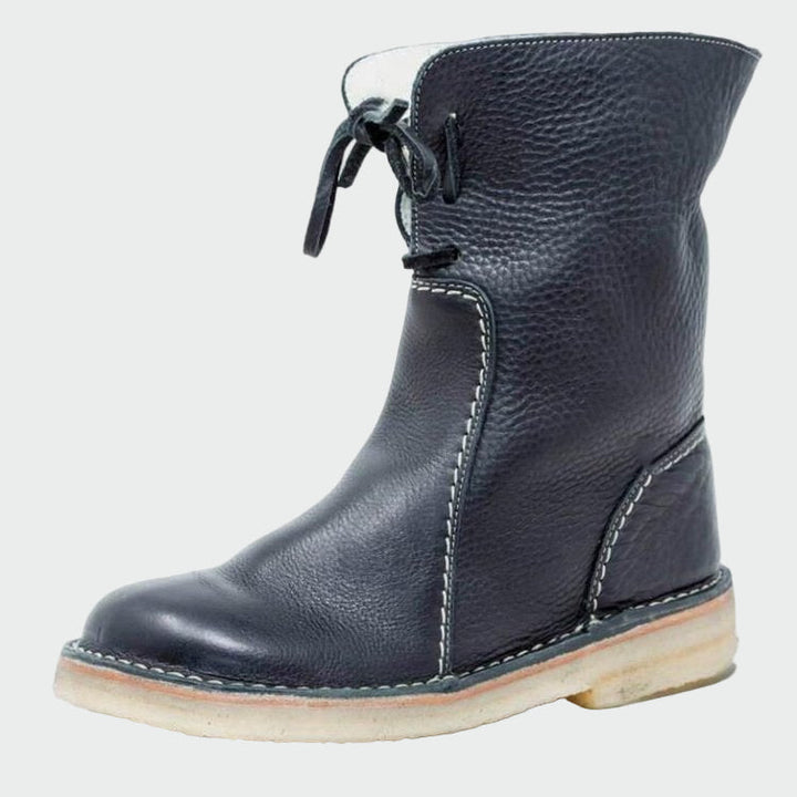 Warm Fur-Lined Leather Boots