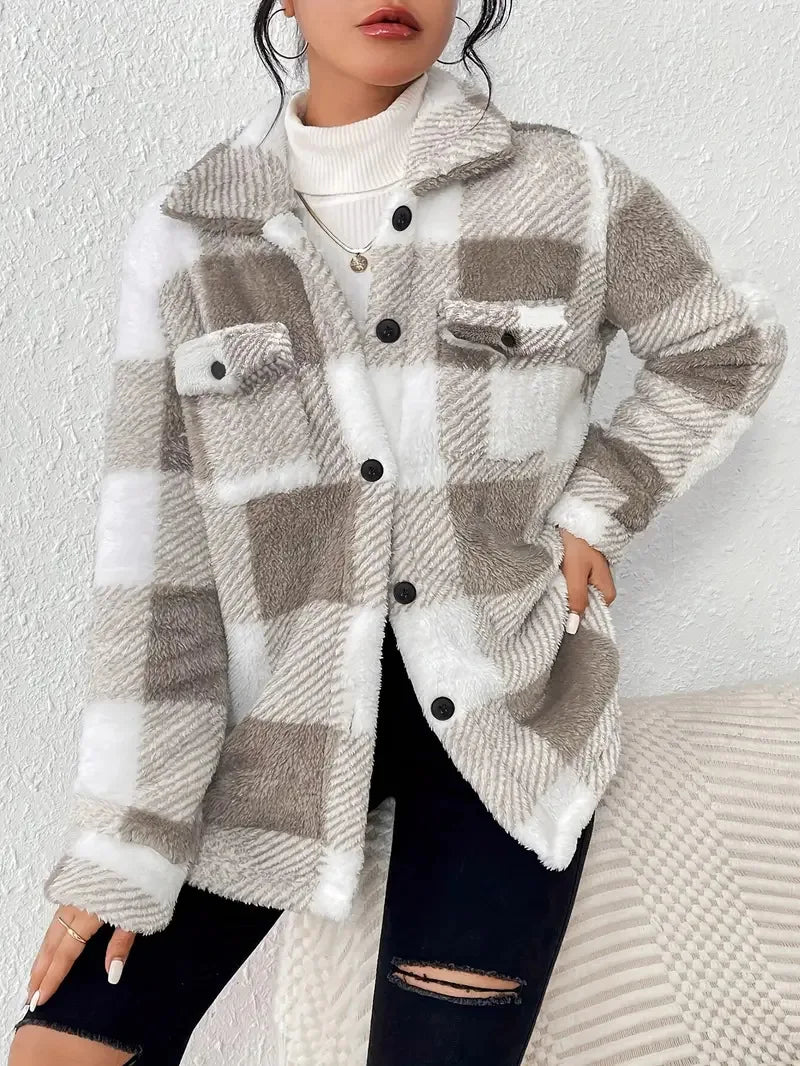 Martin | Elegant Check Fleece Jacket