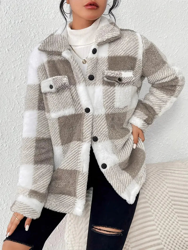 Martin | Elegant Check Fleece Jacket