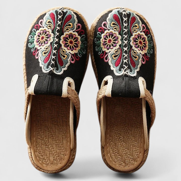 Clarize | Embroidered Flat Sandals