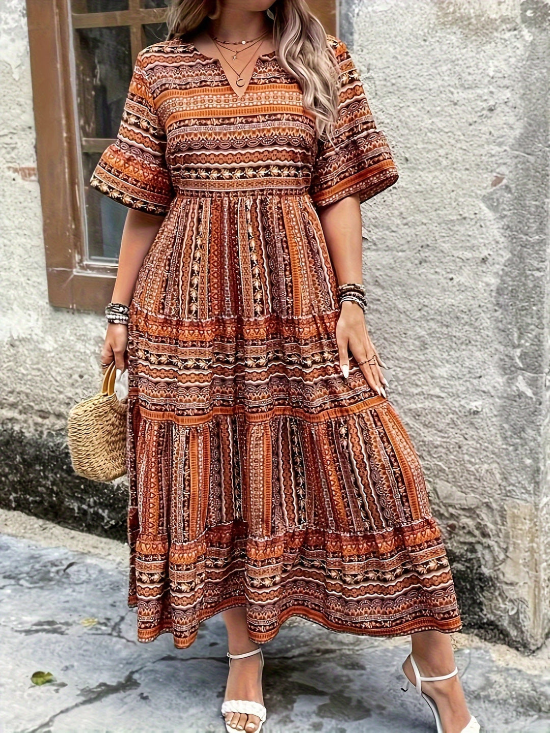 Joraine Flowing Print Maxi Dress