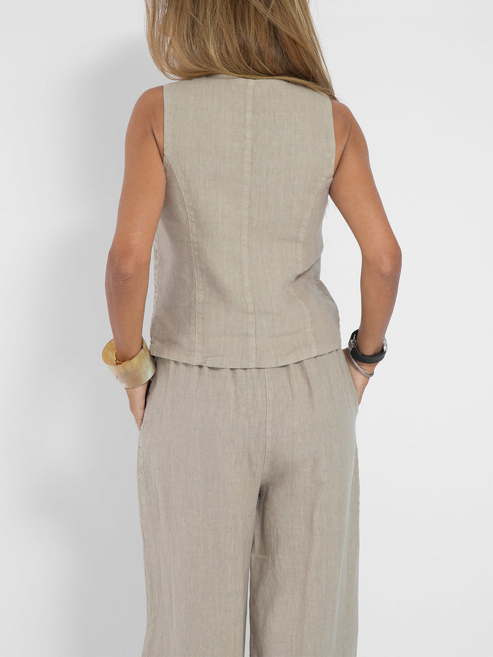 Aira | Button Waistcoat & Wide-Leg Trouser Set