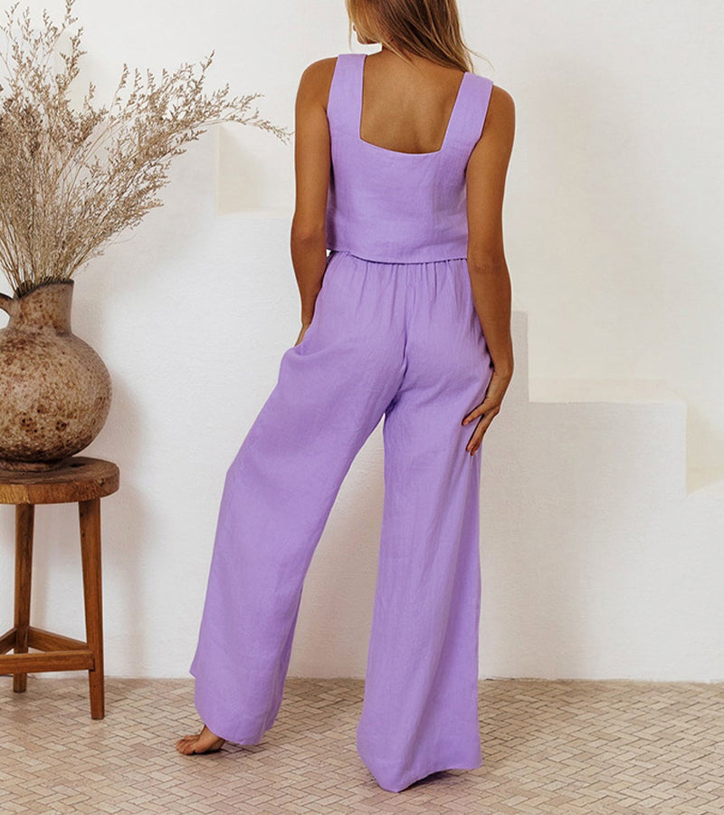 Megan | Minimalist Top & Flare Trouser Set