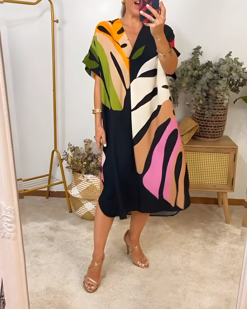 Rianna Abstract Print Dress
