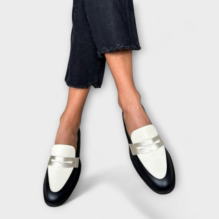 Xara | Black Metallic Moccasins