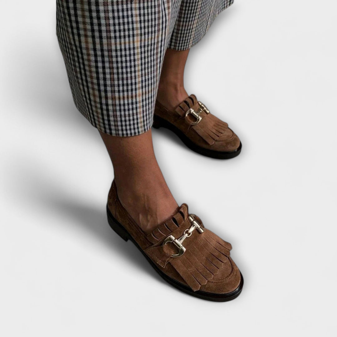 Fleur | Brown Round-Toe Moccasins