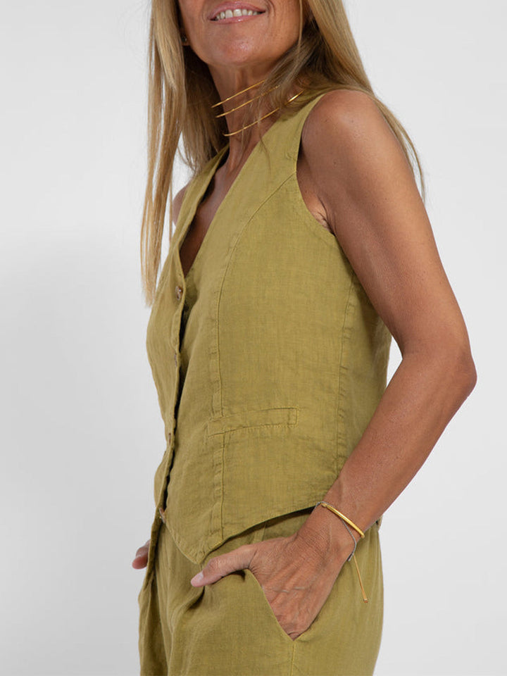 Aira | Button Waistcoat & Wide-Leg Trouser Set