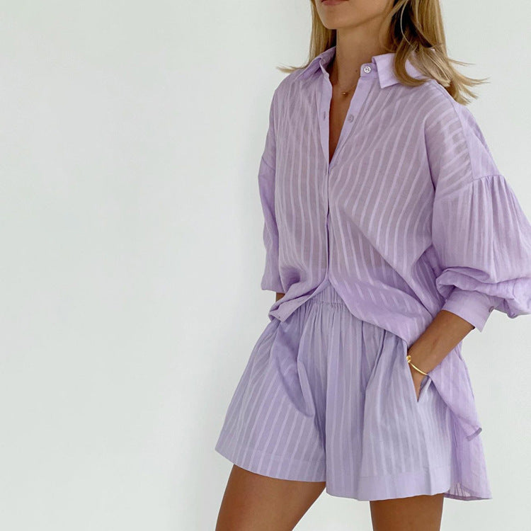 Viola | Button-Front Set with Airy Shorts