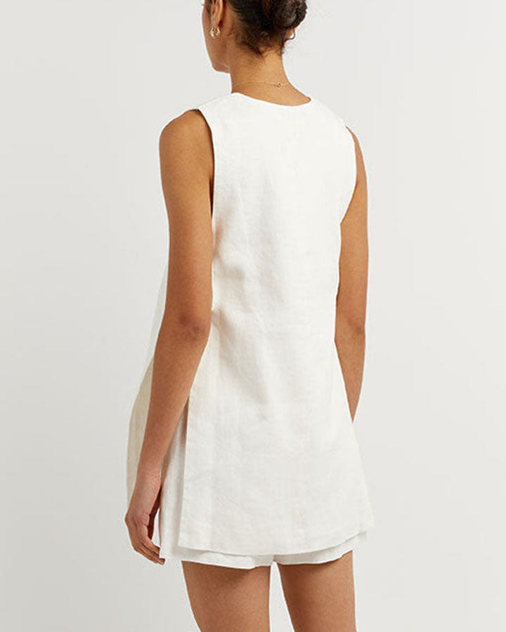 Fiona | Sleeveless Button-Front Set